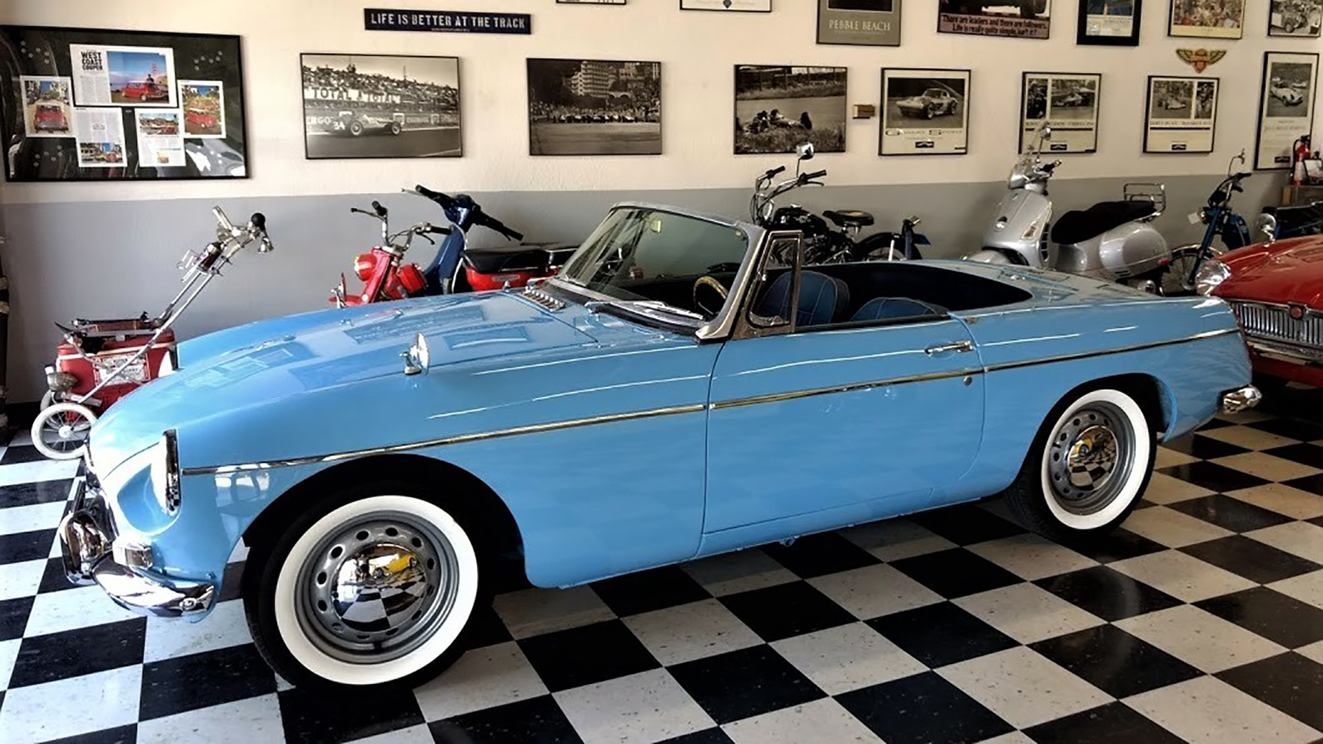 Blue MGB classic car