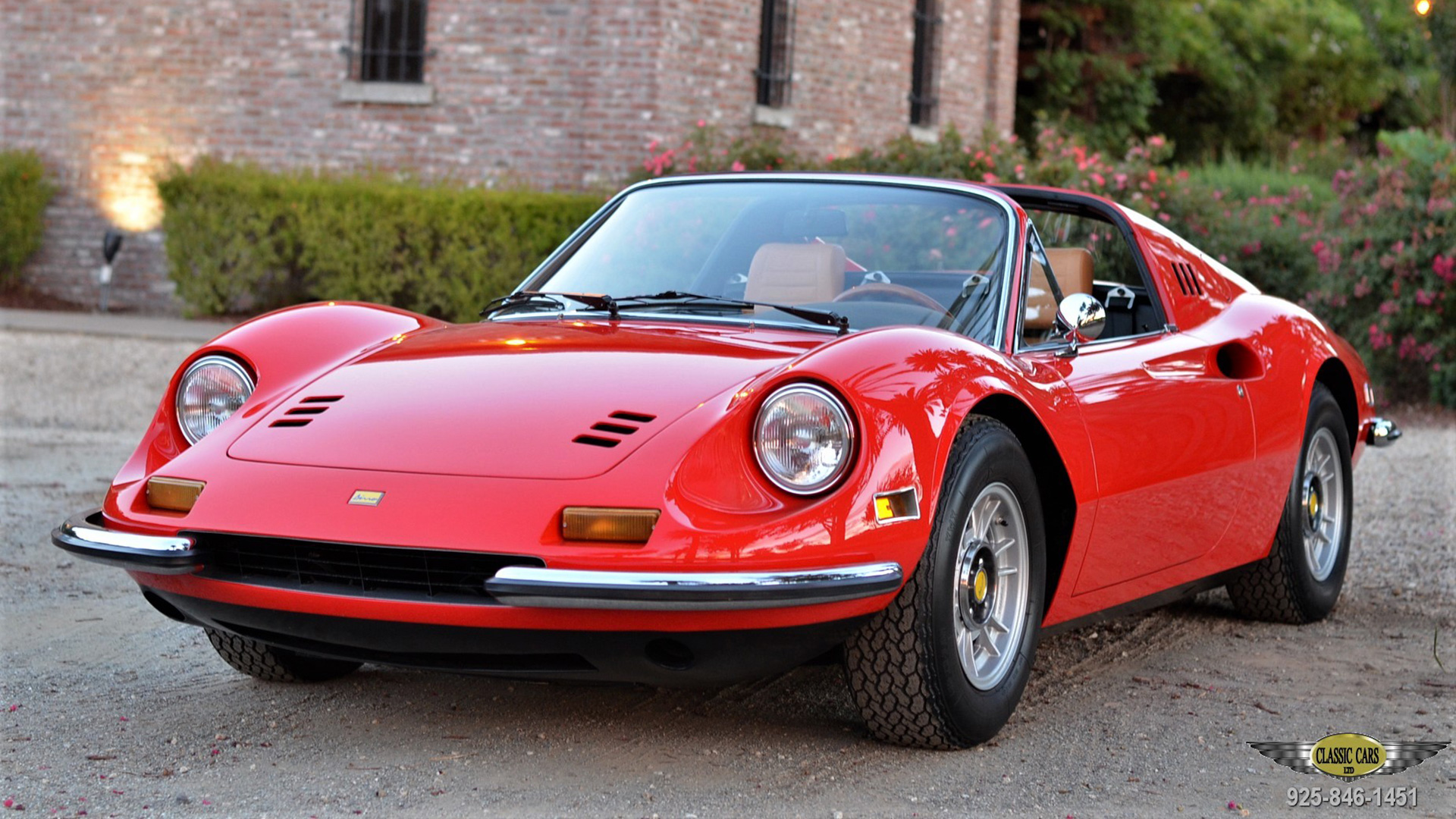 Red Ferrari Dino classic car