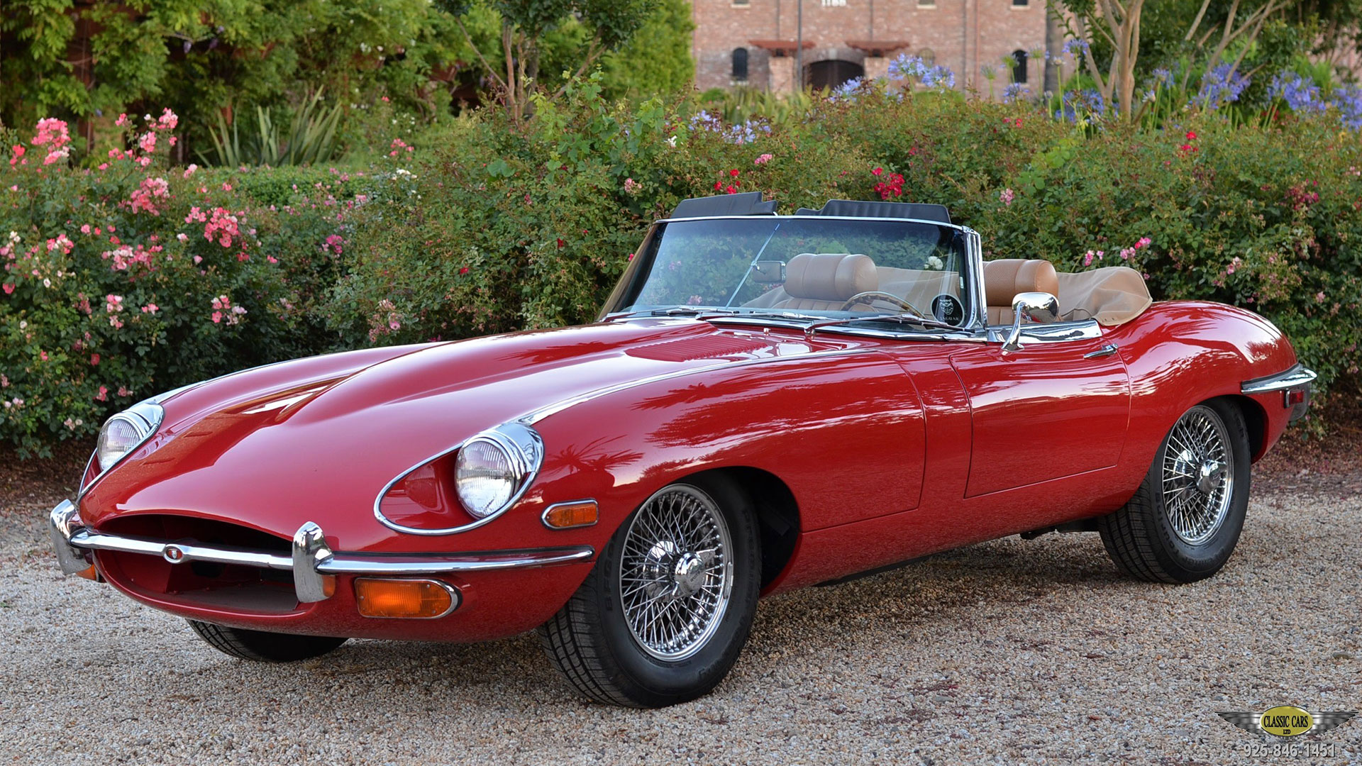 Red Jaguar classic car